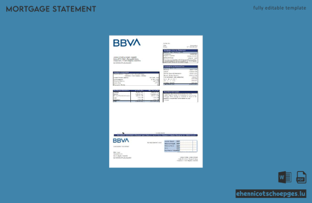 Beispiel eines Hypothekenkontoauszugs der BBVA Bank in Kolumbien (Vorschau)